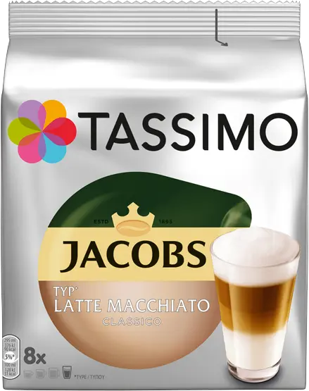 00467148 Coffee Tassimo T-Discs: Jacobs Latte Macchiato Classico Pack of 8 drinks
