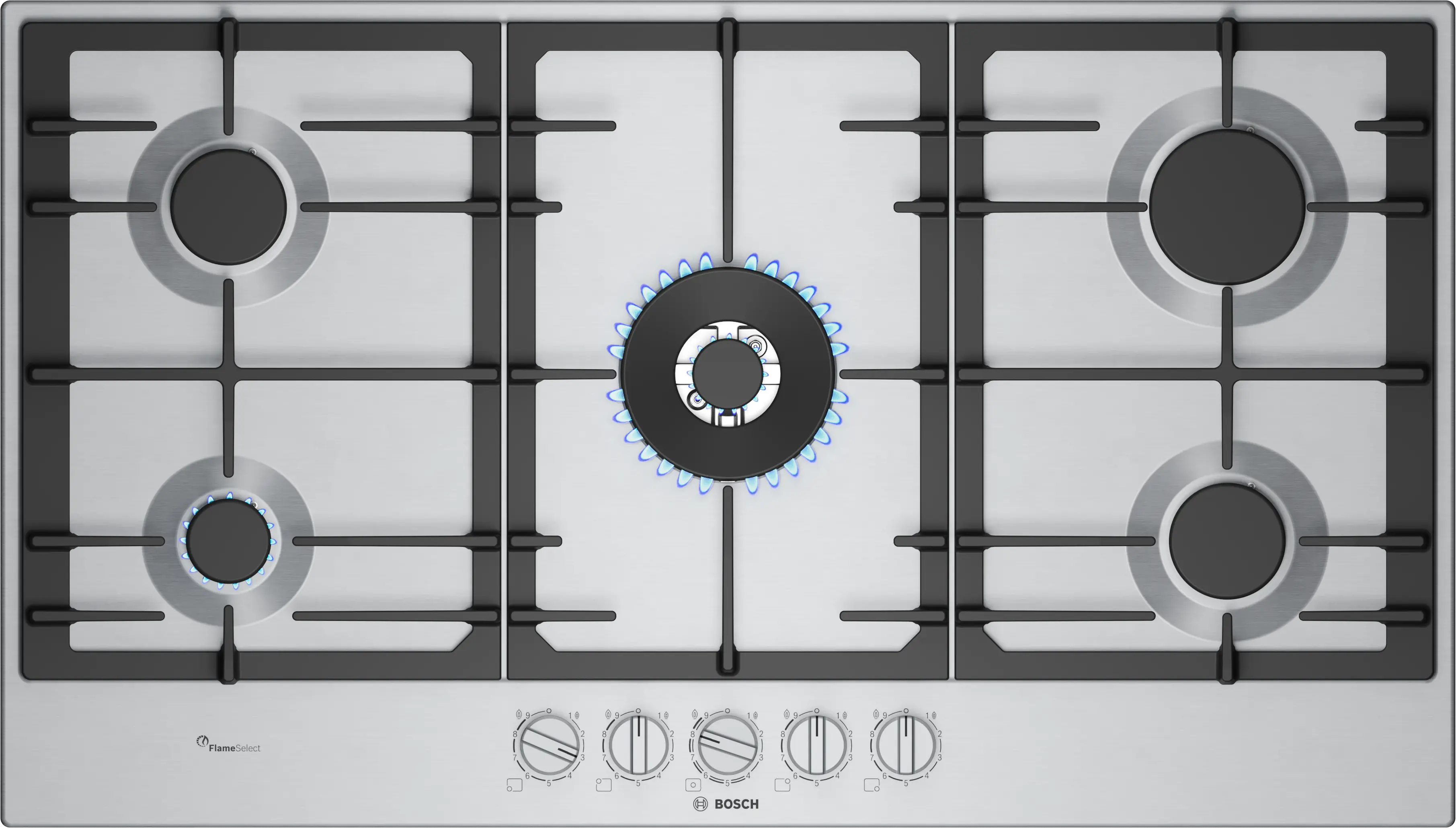 BOSCH Gas hob 90 cm Stainless steel