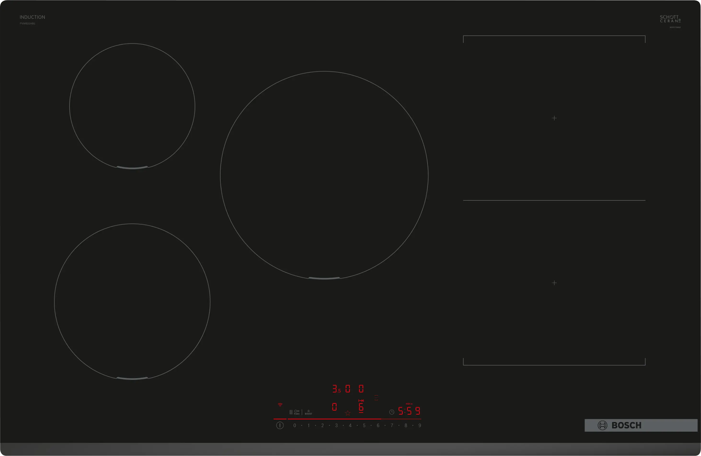 BOSCH Induction hob 80 cm surface mount without frame