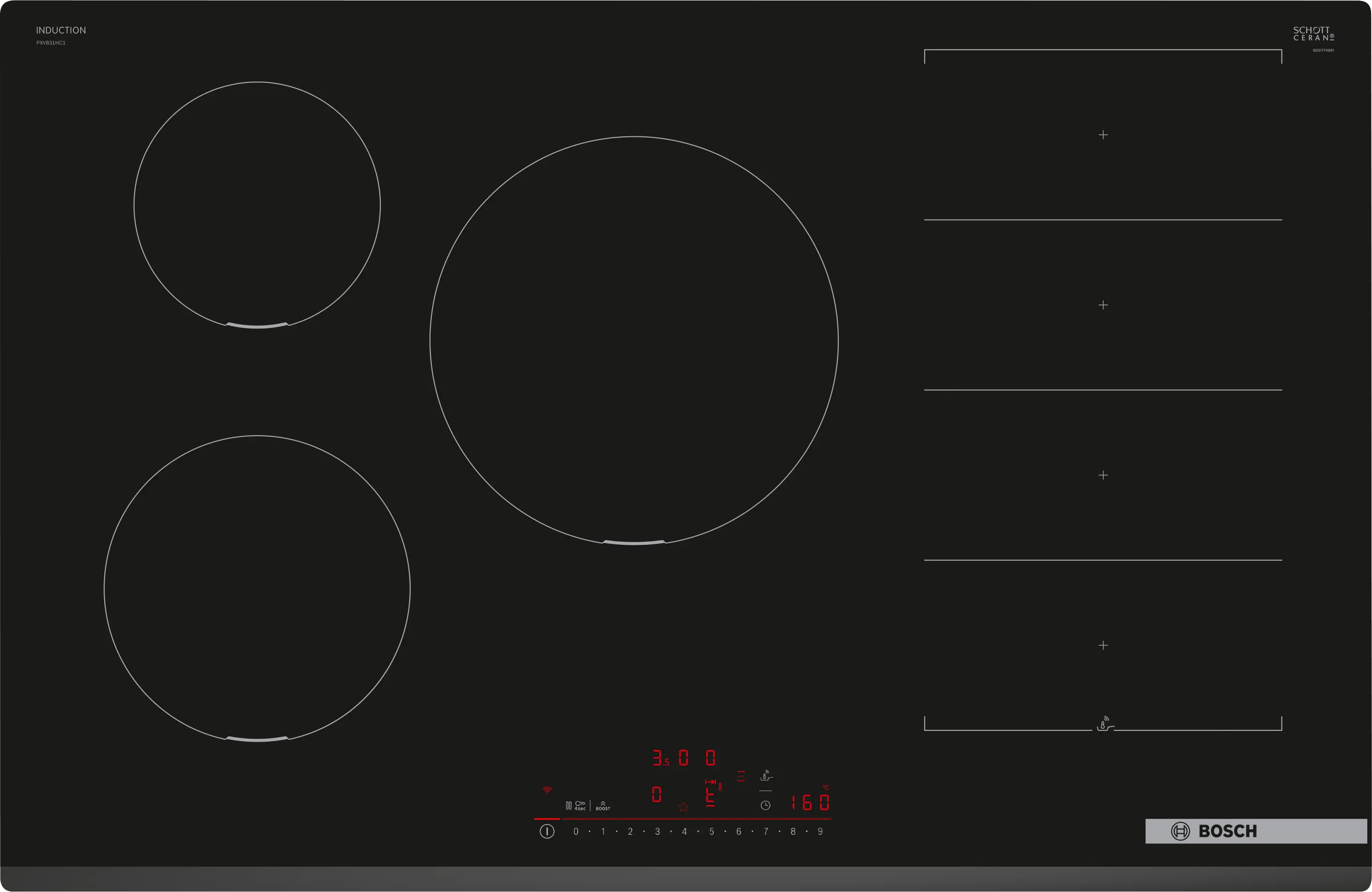 BOSCH Induction hob 80 cm surface mount without frame