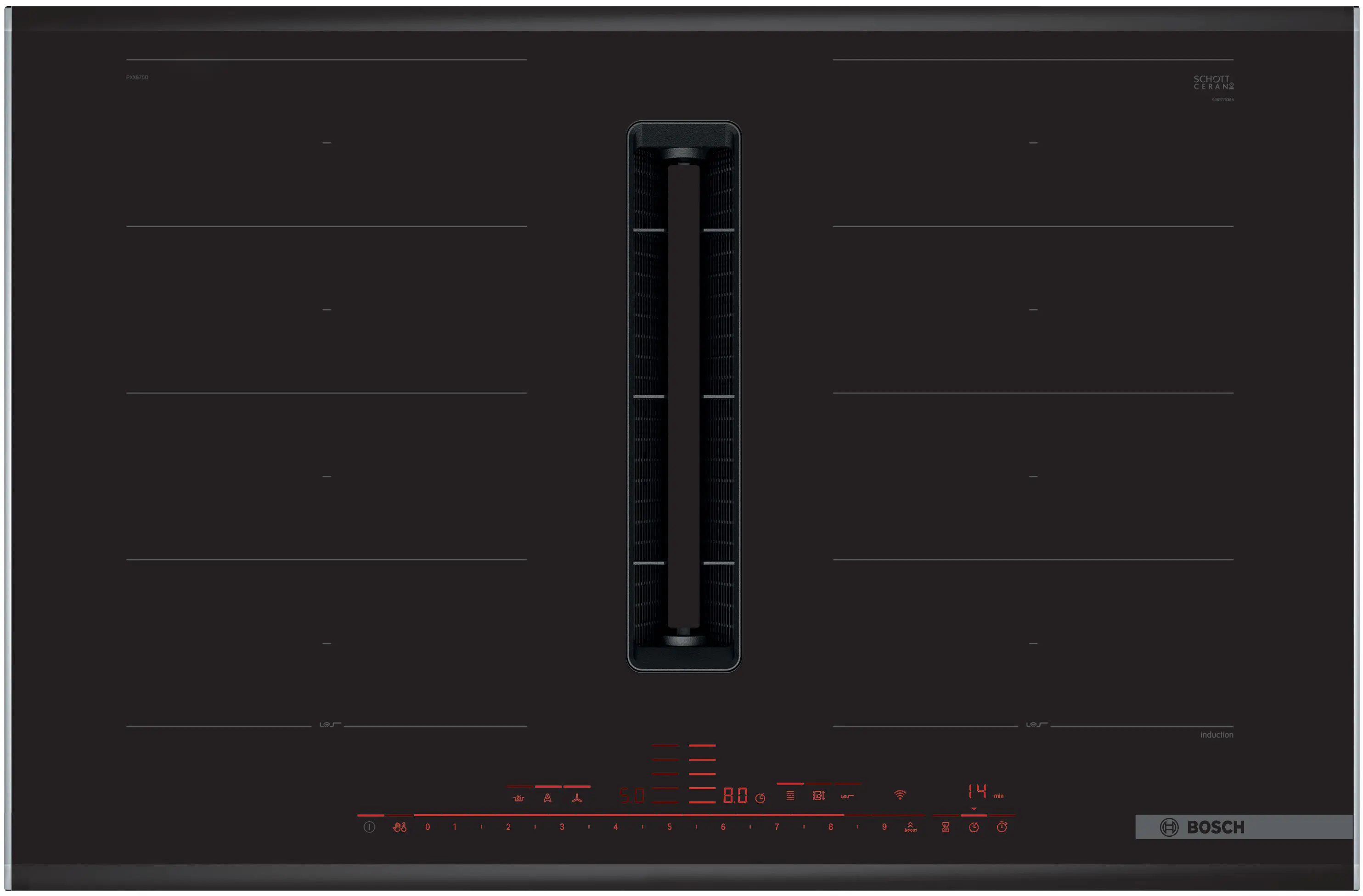 BOSCH Induction hob with integrated ventilation system 80 cm surface mount with frame