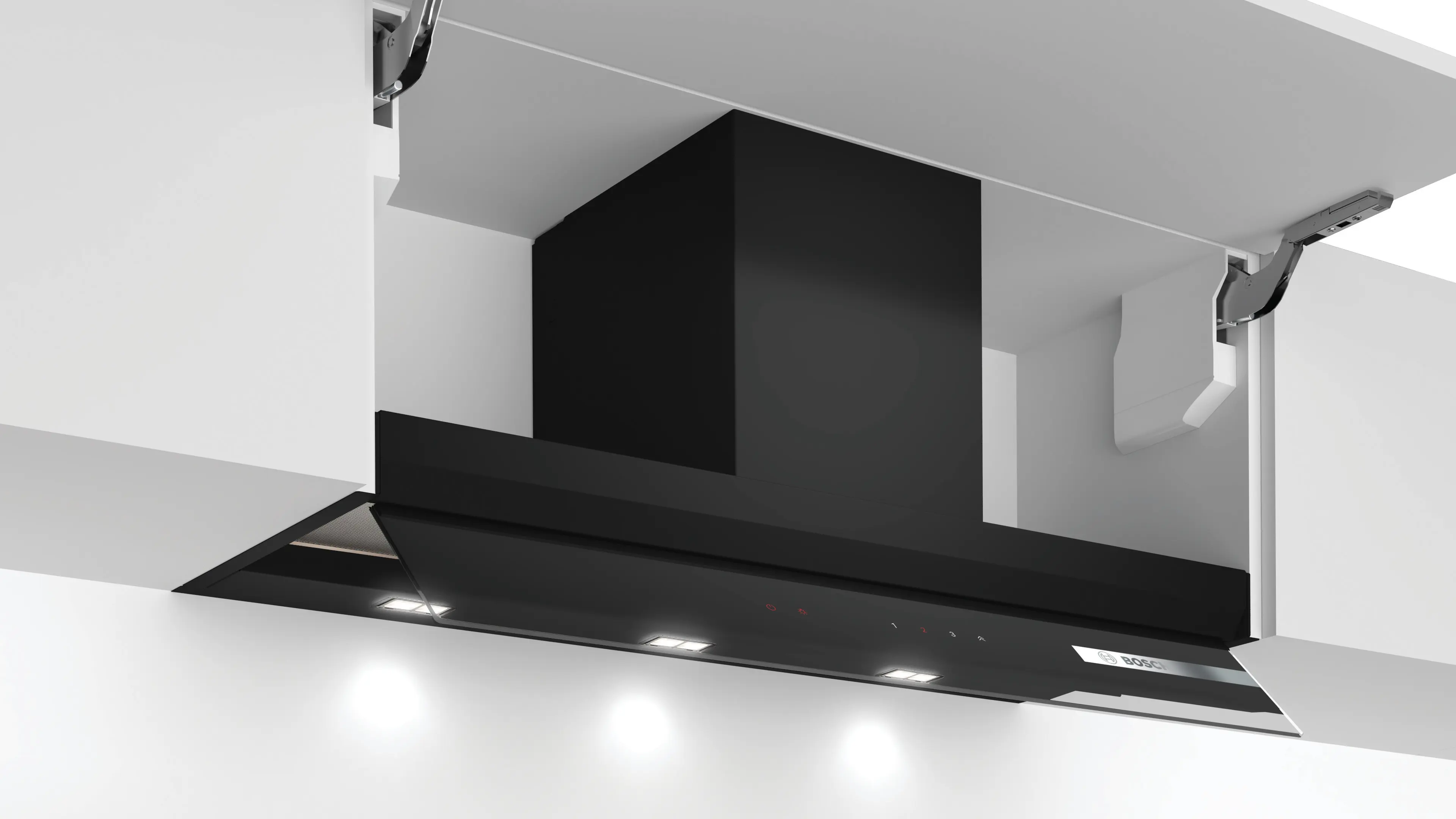 BOSCH Integrated Design Hood 90 cm clear glass black printed, Black