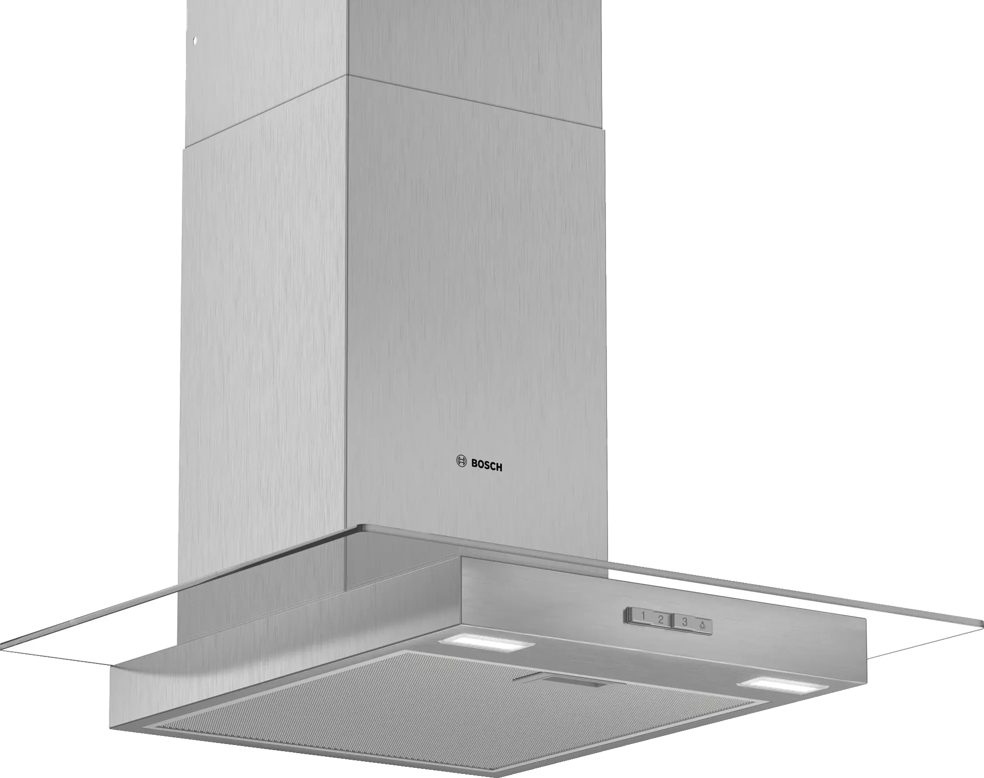 BOSCH Wall-mounted cooker hood 60 cm clear glass, Stainless steel