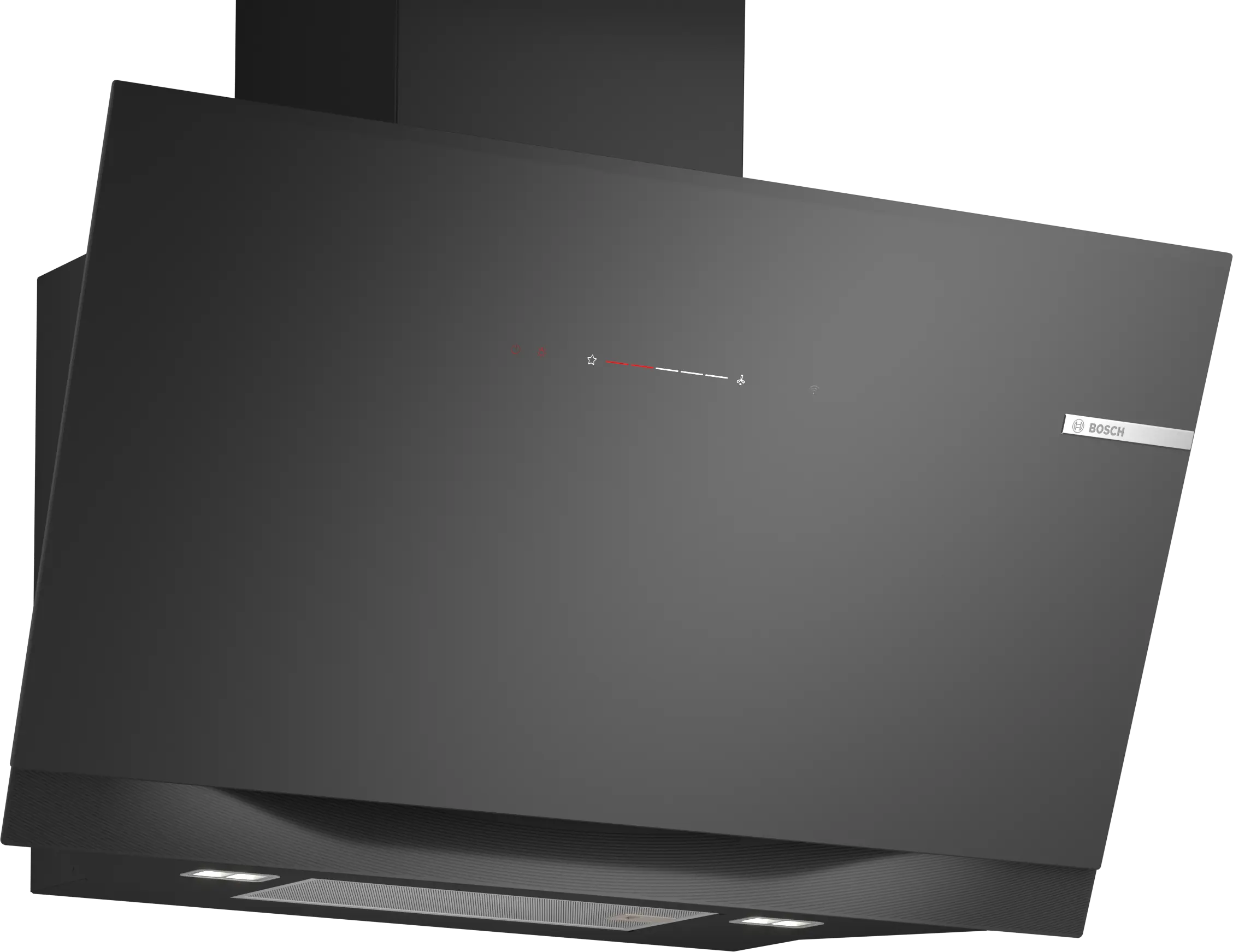 BOSCH Wall-mounted cooker hood 90 cm clear glass black printed, Black