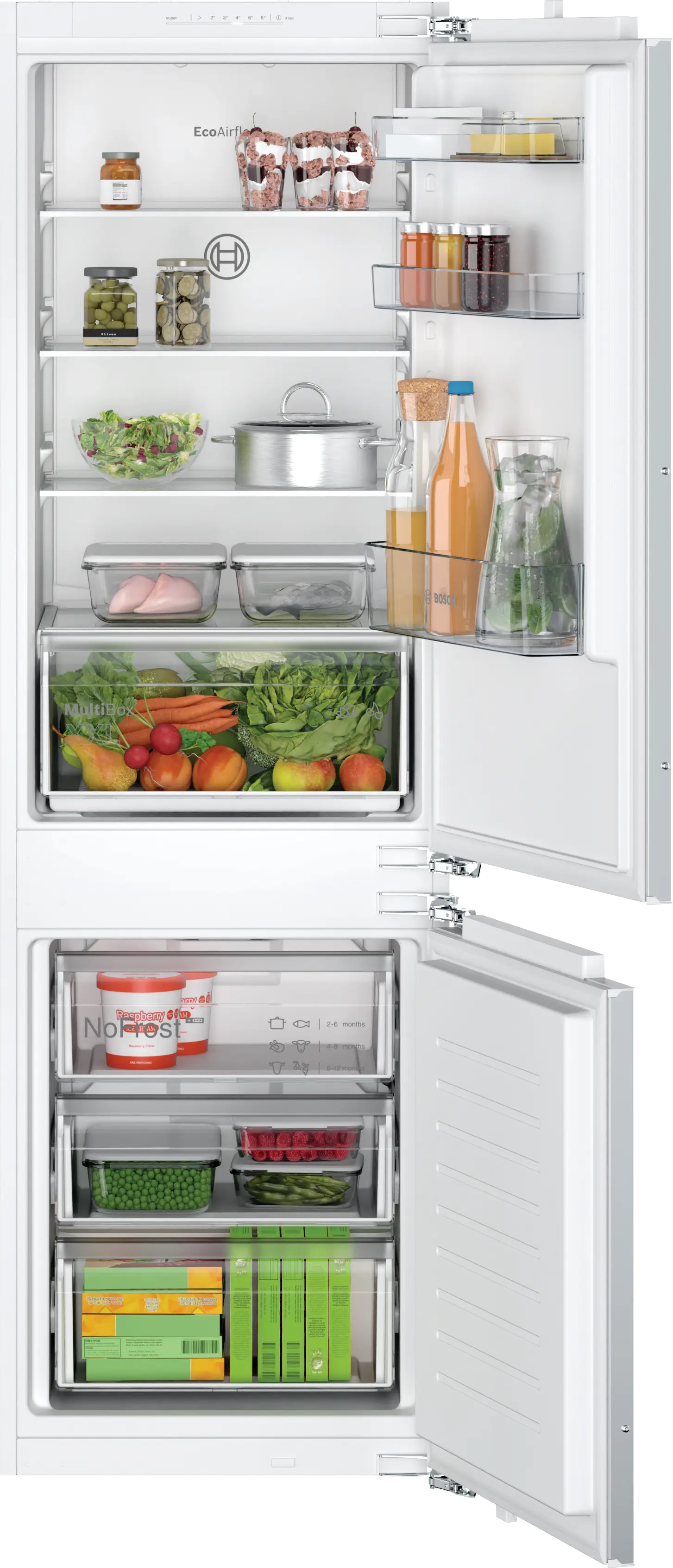 BOSCH Built-in fridge-freezer with freezer at bottom 177.2 x 54.1 cm flat hinge