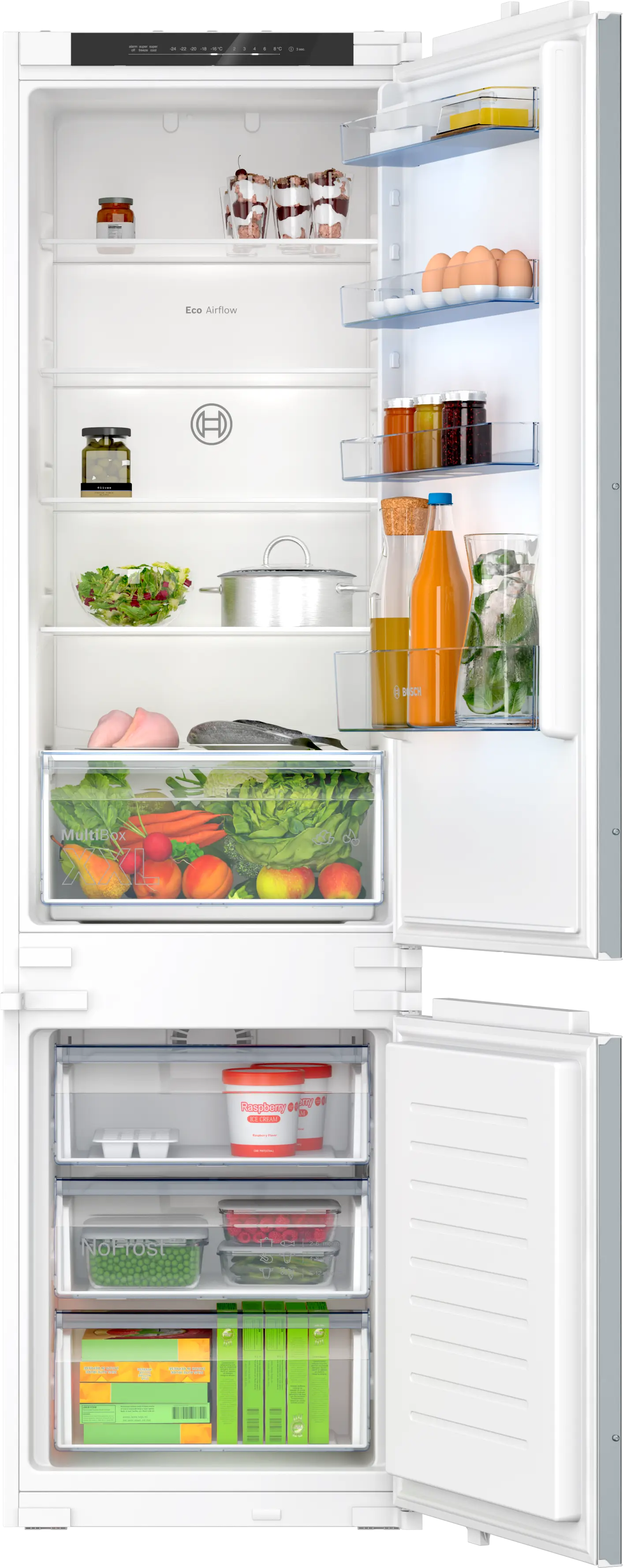 BOSCH Built-in fridge-freezer with freezer at bottom 193.5 x 54.1 cm sliding hinge