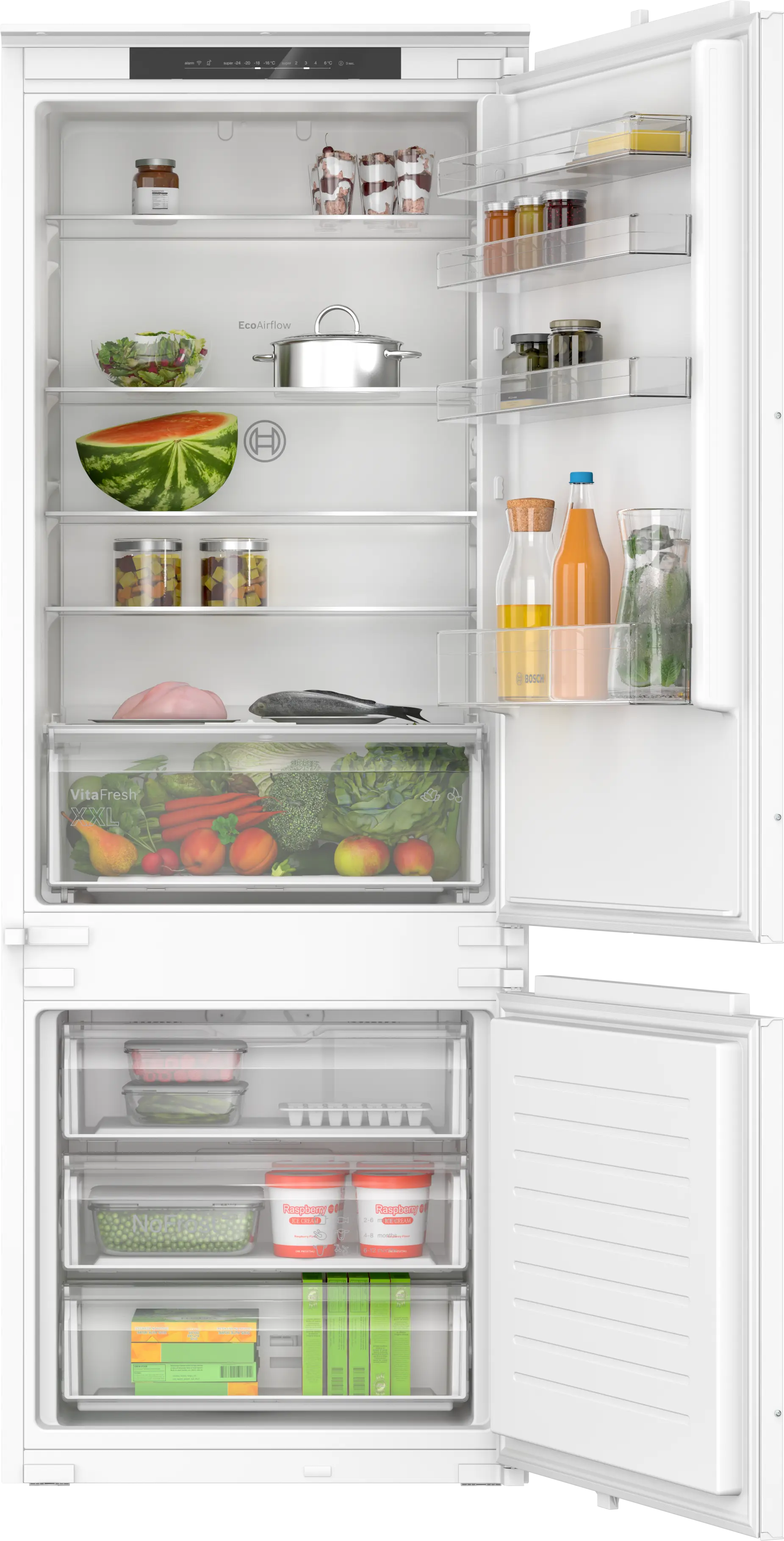 BOSCH Built-in fridge-freezer with freezer at bottom 193.5 x 69.1 cm sliding hinge