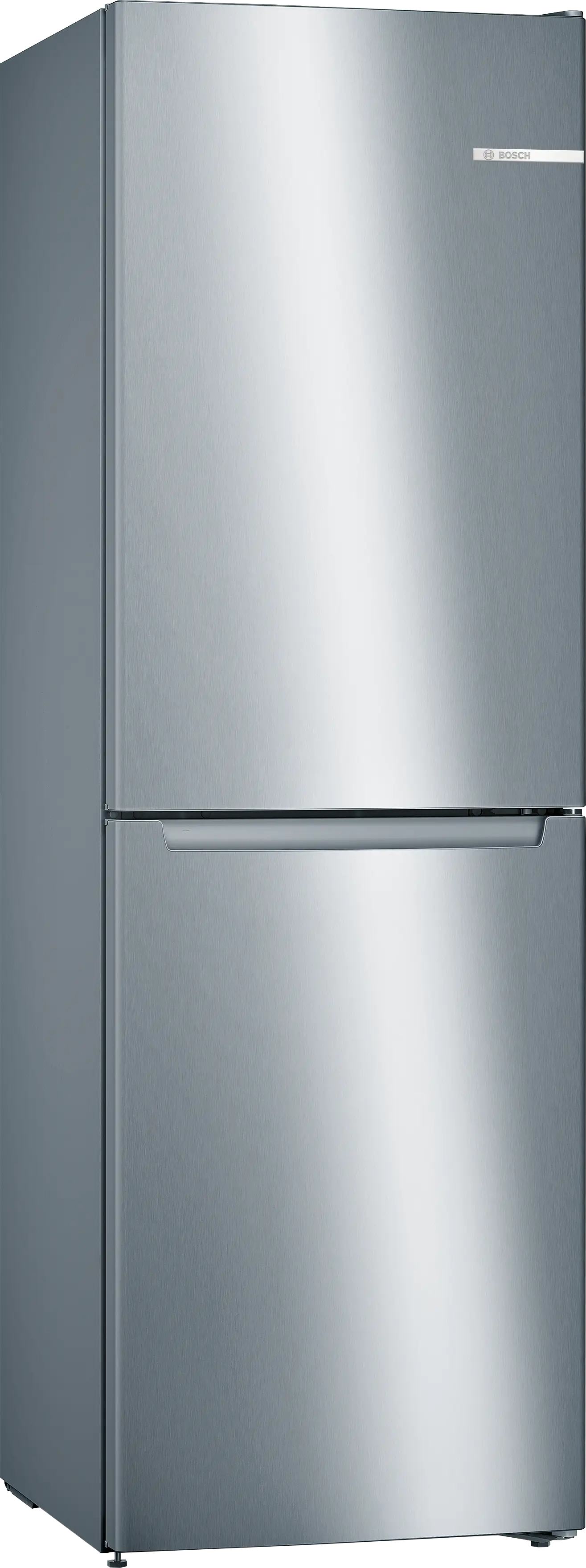 BOSCH Free-standing fridge-freezer with freezer at bottom 186 x 60 cm Stainless steel look, Total No Frost