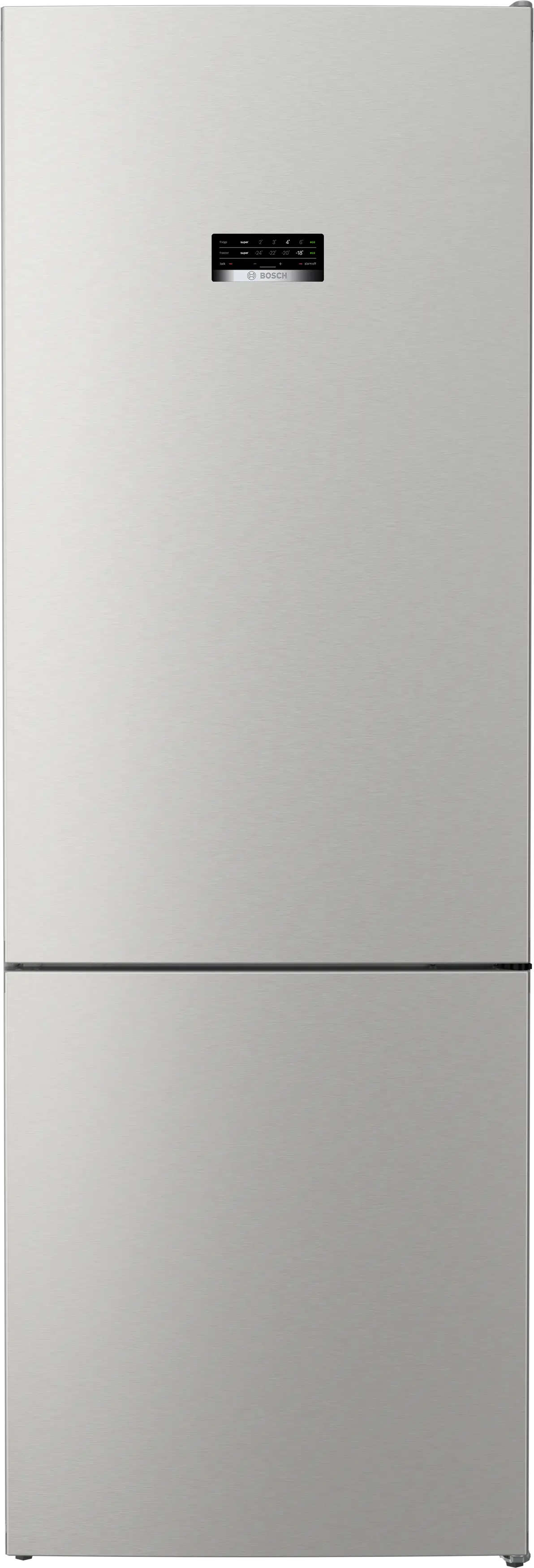 BOSCH Free-standing fridge-freezer with freezer at bottom 203 x 70 cm Stainless steel look