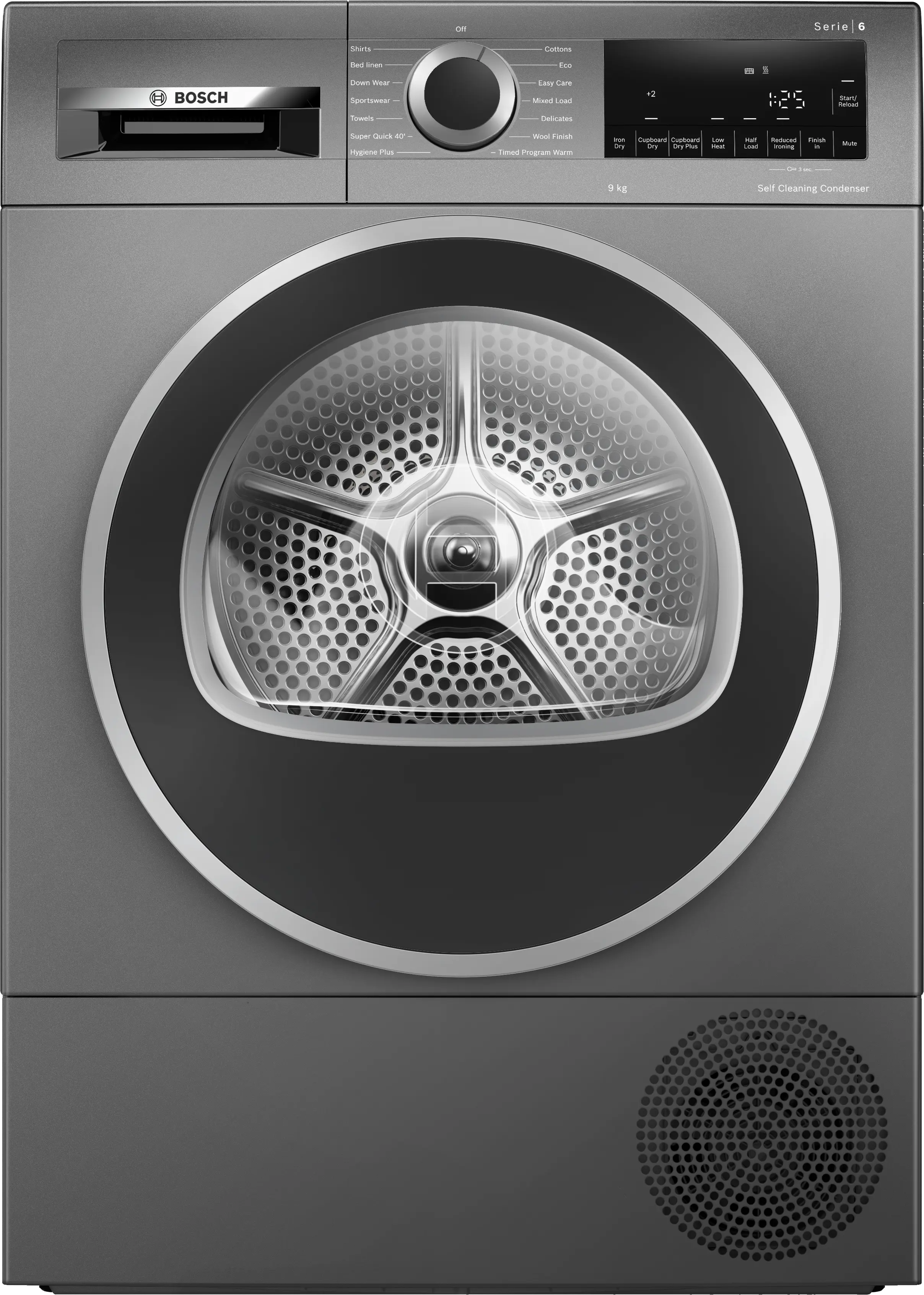 BOSCH Heat pump tumble dryer 9 kg Cast iron grey