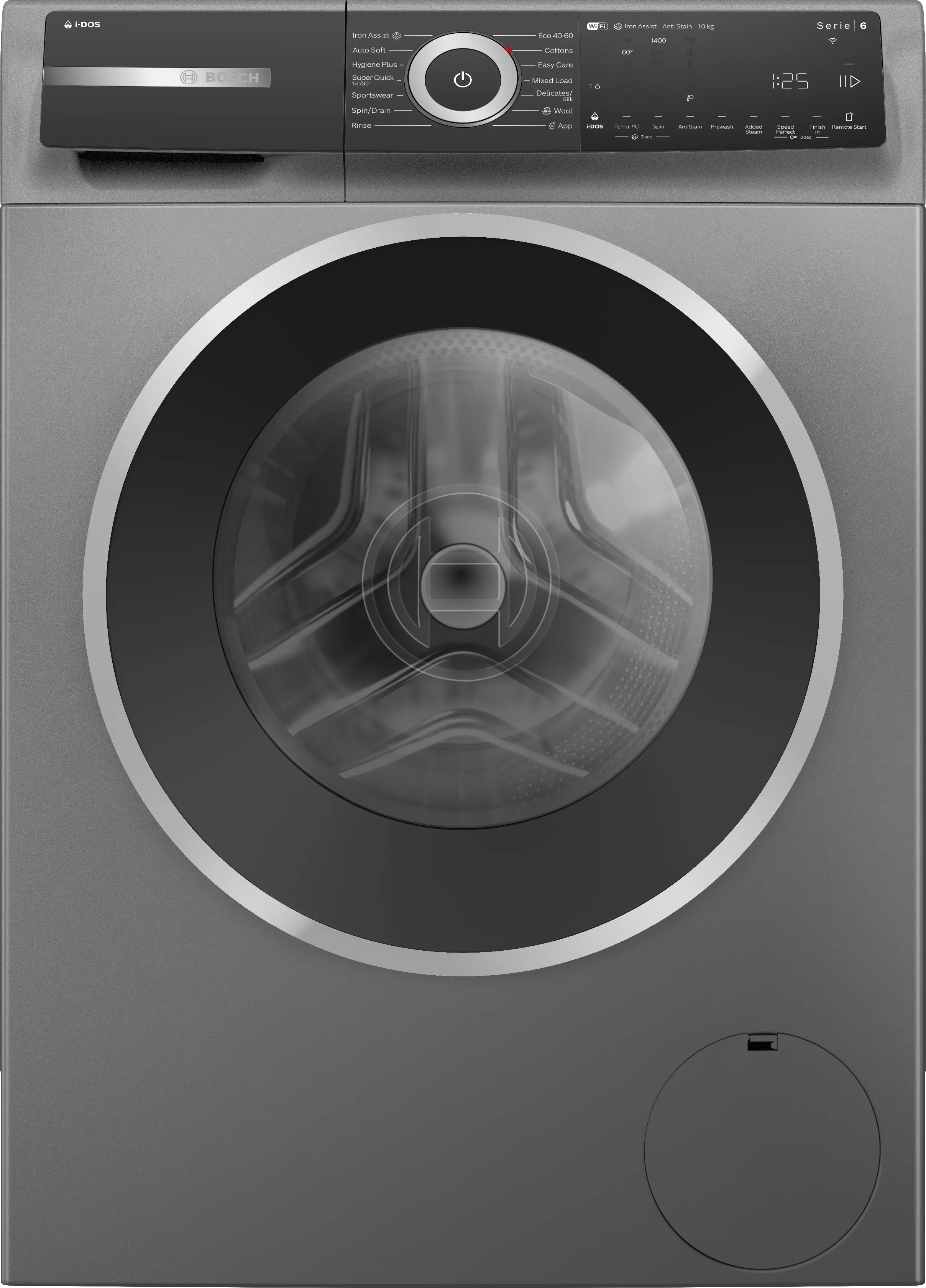 BOSCH Washing machine, front loader 10 kg max. 1400 rpm, Cast iron grey