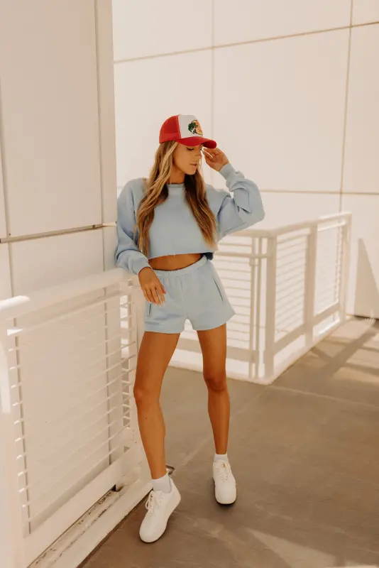 Easton Lounge Shorts In Baby Blue